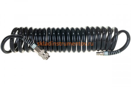 Шланг полиуретановый спиральный с быстросъемными соединениями 5 м Pegas pneumatic 4925