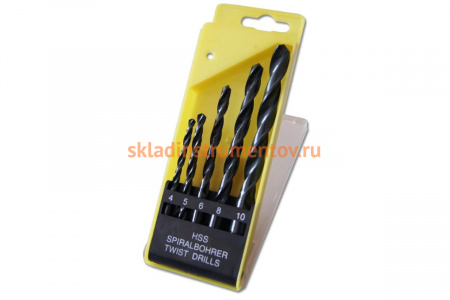 Сверла по металлу 4-5-6-8-10 мм, 5шт. SANTOOL 031904-001