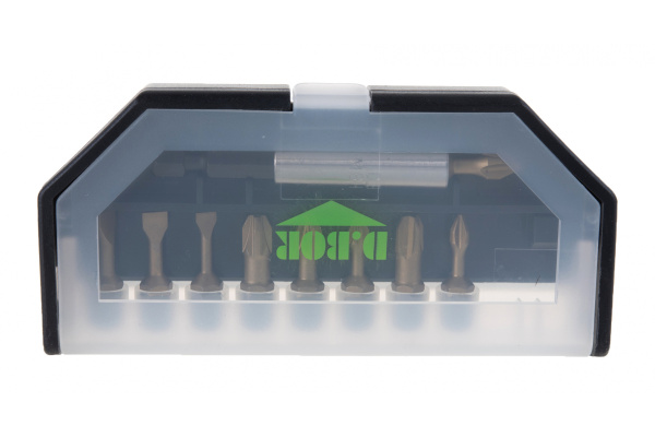 Набор бит TiN-half 10 шт с магнитным держателем D.BOR D-SET-10A-1-TIN
