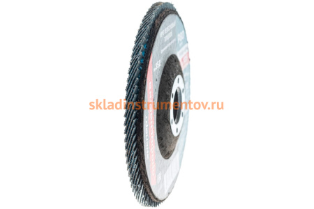 Круг лепестковый торцевой 125 мм/P80 72 сегмента для нерж ZK циркониевый электрокорунд Профоснастка №352