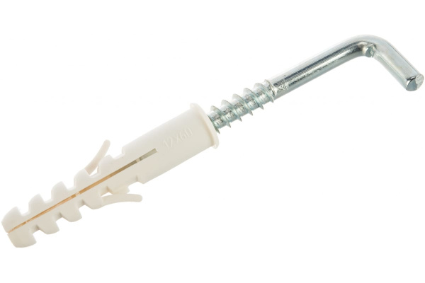 Распорный дюбель Зубр МАСТЕР тип ЕВРО с шурупом-крюком, 12х60 / 8х85 мм, 2 шт 30676-12-60