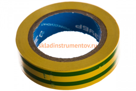 Изолента Зубр ЭЛЕК-10 ПВХ не поддерживает горение 10м /0 13х15мм/ желто-зеленая 1233-6_z02