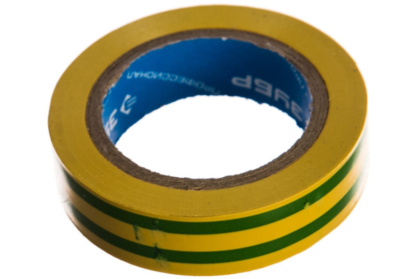 Изолента Зубр ЭЛЕК-10 ПВХ не поддерживает горение 10м /0 13х15мм/ желто-зеленая 1233-6_z02