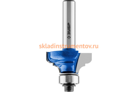 Фреза кромочная калевочная №3 ПРОФЕССИОНАЛ (28.6х12х52 мм; R4 мм; хвостовик 8 мм) Зубр 28703-28.6