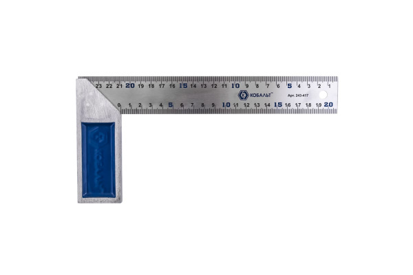 Столярный угольник 250мм, нерж.сталь, чугунное основание КОБАЛЬТ 243-417