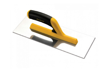 Зубчатая гладилка DEKOR HASSAN 115х295мм, треугольные зубы 2х3,6мм пластиковая ручка 131