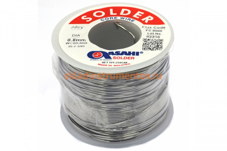Припой (0.8 мм, 0.25 кг, Sn63/Pb37, FC5005 флюс RMA) ASAHI 00-00000068