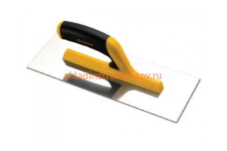 Зубчатая гладилка DEKOR HASSAN 115х295мм, треугольные зубы 2х3,6мм пластиковая ручка 131