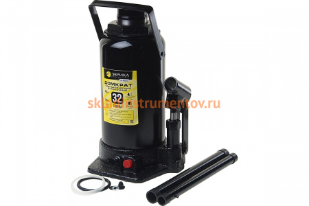 Гидравлический бутылочный домкрат ЭВРИКА с клапаном, 32 т, ремкомплект ER-80302