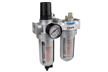 Фильтр-влагоотделитель с редуктором и лубрикатором (1/4"; 10 бар) KING TONY 799A0-23C