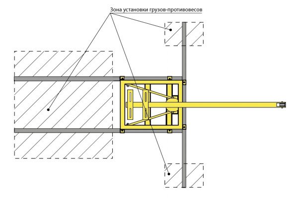 Мини кран OCALIFT г/п 400кг, с поворотной стрелой, вылет 130см, без лебёдки mini-130