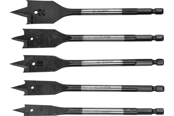 Набор перовых сверл по дереву 5 шт d=12-25 мм, с боковыми подрезателями Мастер Зубр 29505H5_z01