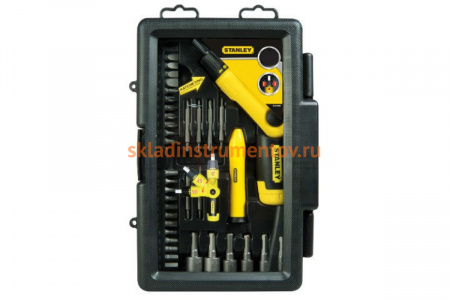 Отвертка со вставками 38 предметов в футляре Stanley 0-63-038