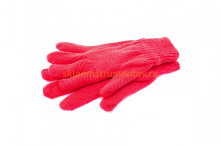 Трикотажные перчатки СИБРТЕХ акрил, коралл, двойная манжета 68688