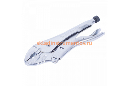 Зажим с фиксатором KING TONY 125 мм, с закругленными губками 6011-05R