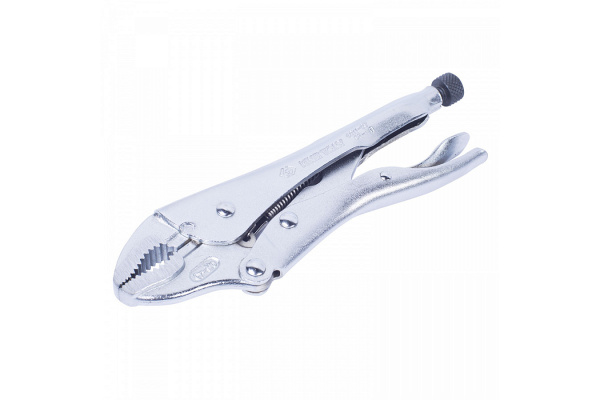 Зажим с фиксатором KING TONY 125 мм, с закругленными губками 6011-05R