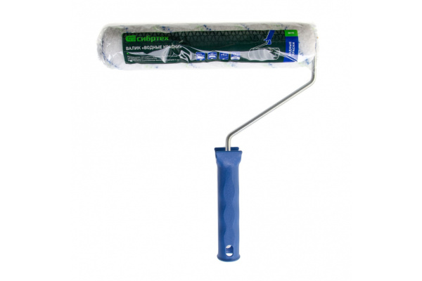 Валик Сибртех Водные краски, 250 мм, ворс 12мм, D - 36 мм, D ручки - 6 мм, полиэстер 80193