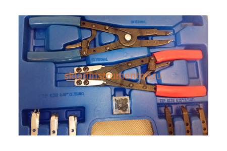 Набор съемников стопорных колец в комплекте со сменными губками 10-250мм, ROCKFORCE RF-920U2