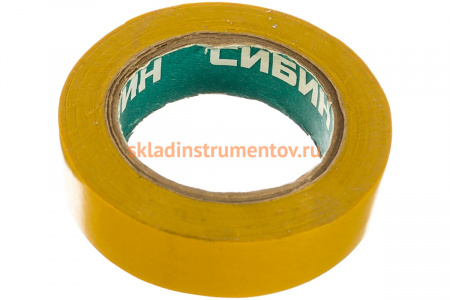 ПВХ изолента СИБИН 10м х 15мм, желтая 1235-5