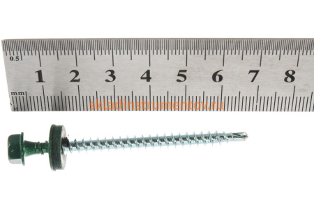 Саморезы Зубр для крепления кровельных материалов к деревянной обрешетке, цвет RAL 6005 зеленый насыщенный, оцинкованный, 4,8x65мм, 180шт 4-300315-48-065-6005