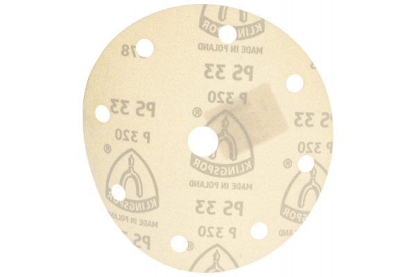 Круг шлифовальный на липучке для обработки красок, лаков и шпаклевок (150 мм; Р320; 8 отверстий) KLINGSPOR 147096