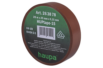 Изолента ПВХ HAUPA цвет коричневый, шир.25 мм, длина 20 м, d 74 мм 263878