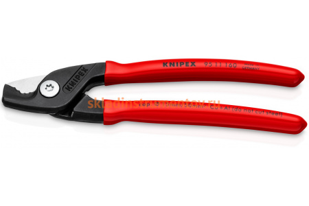 Кабелерез KNIPEX StepCut ступенчатый рез, кабель д. 15 мм, 50 кв.мм,  L-160 мм, обливные рукоятки KN-9511160