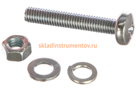 Винт ЗУБР DIN7985 в комплекте с гайкой DIN934 12 шт 303476-05-030