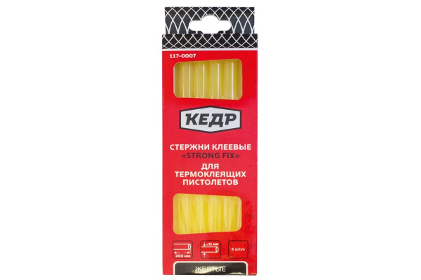 Стержни клеевые желтые (11 мм; 20 см; 6 шт.) КЕДР 117-0007 54895