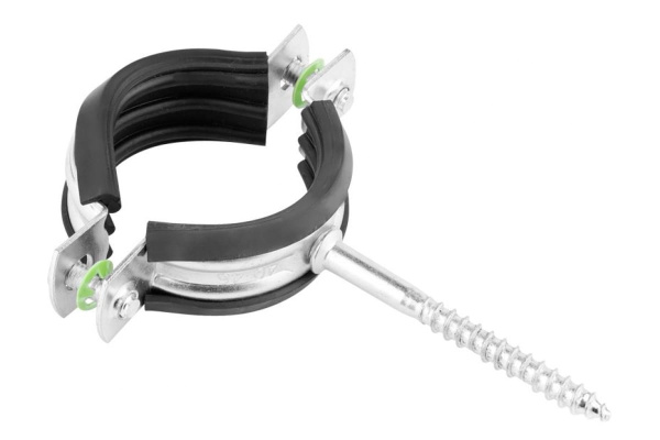 Трубный оцинкованный хомут Зубр с шурупом, 2 37854-58-63-1