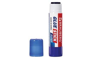 Клей-карандаш BRAUBERG SUPER 8 г, обесцвечивающийся после высыхания, Южная Корея 229544