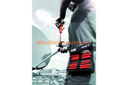 Набор отвёрток-насадок диэлектрических с рукояткой-держателем Wera, VDE, 18 предметов, WE-003471