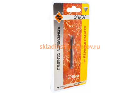 Сверло алмазное по керамограниту (6 мм) Энкор 9421