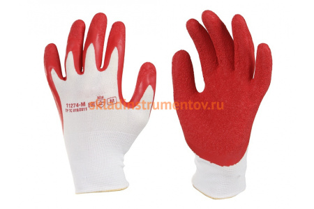 Садовые перчатки Зубр МАСТЕР тонкие, с рельефным латексным покрытием, размер 7/S 11274-S
