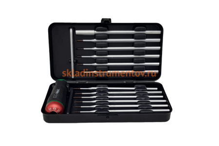 Отвертка с регулировкой крутящего момента с набором насадок 12 шт в кейсе Felo 10099116
