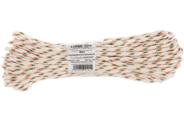 Полипропиленовый фал d=6мм 20м СТРОП-ПРО ПП SP03133 Полипропиленовый фал d=6мм 20м СТРОП-ПРО ПП SP03133