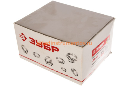 Стальные хомуты Зубр МАСТЕР с просечной лентой ПЛ-12,7, 19-44мм, 100шт 37805-019-44-100