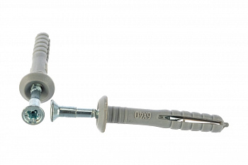 Дюбель-гвоздь полипропиленовый с грибовидным бортиком 100 шт. (6х40 мм; ТФ5) Зубр 4-301355-06-040