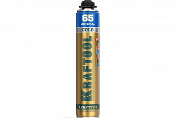 Профессиональная полиуретановая пена Kraftool Goldkraft GOLD PRO 65 для монтажного пистолета, всесезонная, SVS, 850мл 41194