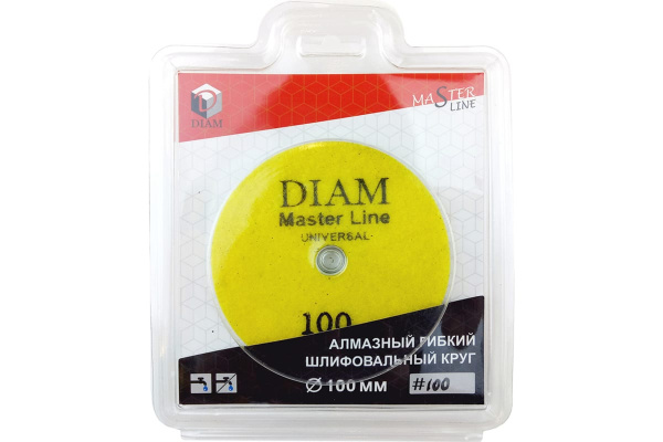 Круг алмазный гибкий шлифовальный Master Line Universal (100х15 мм; №100; сухая/мокрая) Diam 000624
