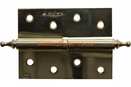 Дверная разъемная петля Зубр Эксперт 1 подшипник цвет латунь PB правая с крепежом 100x75x2.5 мм 2 шт. 37605-100-1R