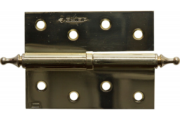 Дверная разъемная петля Зубр Эксперт 1 подшипник цвет латунь PB правая с крепежом 100x75x2.5 мм 2 шт. 37605-100-1R