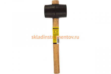 Резиновая черная киянка с деревянной ручкой 225г STAYER STANDARD 20505-40