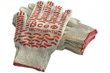 Перчатки трикотажные с логотипом ВсеИнструменты (10 класс; 5 пар) Стандарт