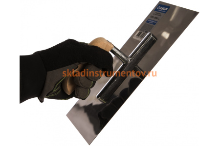 Нержавеющая гладилка Зубр "ПРОФЕССИОНАЛ" с деревянной ручкой, 130x280мм 0806_z01 0806_z01