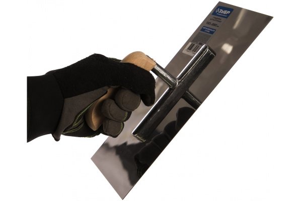 Нержавеющая гладилка Зубр "ПРОФЕССИОНАЛ" с деревянной ручкой, 130x280мм 0806_z01 0806_z01