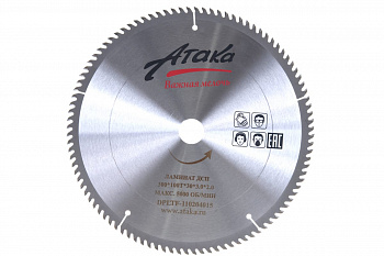 Диск пильный по ламинату и дсп (300х30 мм; 100T; б/рез) АТАКА 8078100