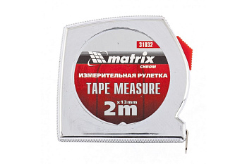 Рулетка 2 м x 13 мм Chrom MATRIX 31032
