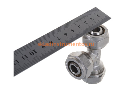 Тройник соединительный (20х20х20 мм; 2 мм; цанга-цанга) для трубопровода Зубр 51403-20