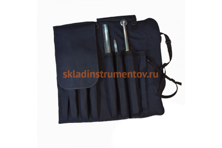 Тканевая сумка-скрутка для токарных резцов Петроградъ 8 карманов М00013460